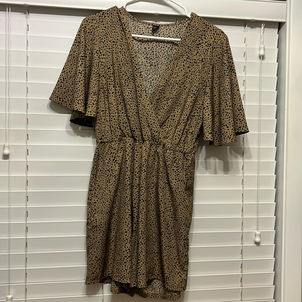 Leopard print polka dot romper